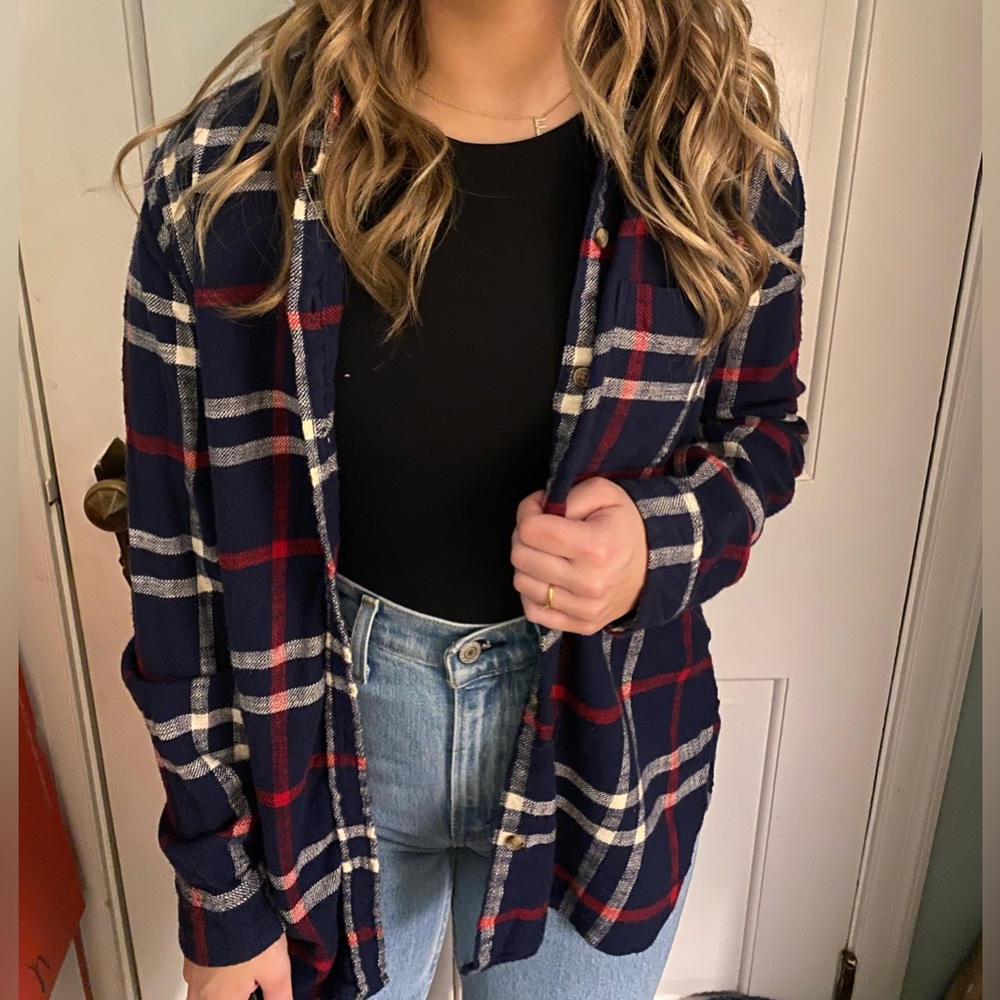 Blue and red flannel